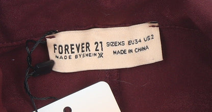 Womens UK Size XS FOREVER 21 Red Trench Coat