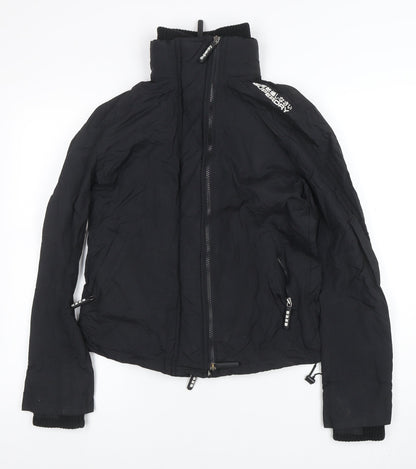 Superdry Womens Black Large Puffer Jacket Windproof Water Resistant