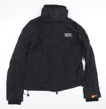 Superdry Womens Black Large Puffer Jacket Windproof Water Resistant