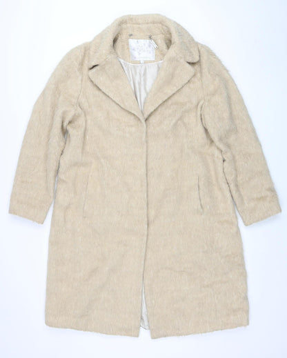 RJR John Rocha Women’s Beige Wool Blend Long Overcoat Size 16
