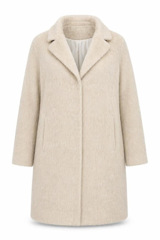 RJR John Rocha Women’s Beige Wool Blend Long Overcoat Size 16