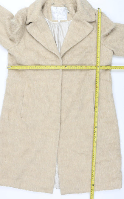 RJR John Rocha Women’s Beige Wool Blend Long Overcoat Size 16