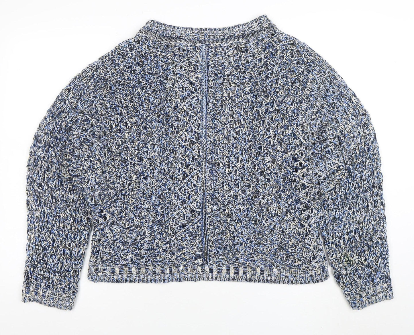 AND/OR Womens Blue Chunky Knit Cotton Pullover Jumper M