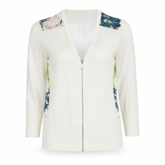 Star by Julien Macdonald Women's Ivory Floral Zip Cardigan Size 12
