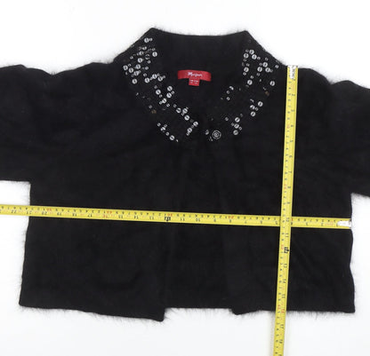Morgan Women’s Black Sequin Angora 3/4 Sleeve Cardigan UK 16