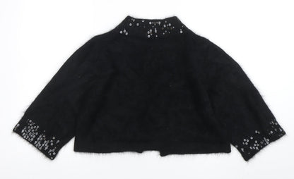 Morgan Women’s Black Sequin Angora 3/4 Sleeve Cardigan UK 16