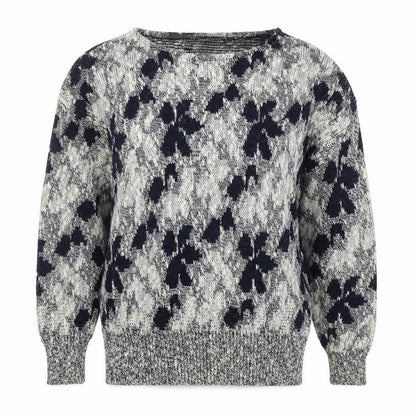 Marks and Spencer Women’s Blue Floral Knit Jumper Size 16-18