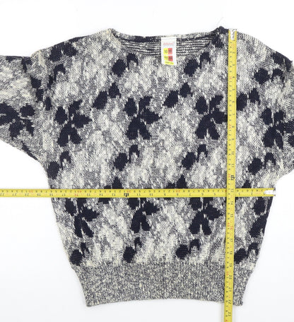 Marks and Spencer Women’s Blue Floral Knit Jumper Size 16-18