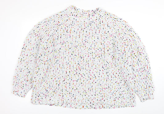 Marks and Spencer Womens White Multi Knit Relaxed Fit Jumper XL