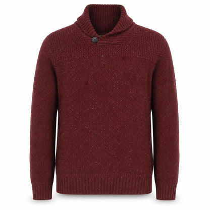 North Coast Men’s Red Roll Neck Chunky Knit Cotton Wool Jumper Size L
