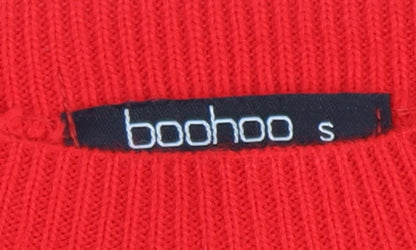 boohoo Men Red Christmas Graphic Knit Jumper Size S