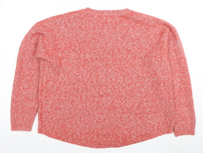 Fat Face Women's Red Knit Crew Neck Long Sleeve Jumper Size 8
