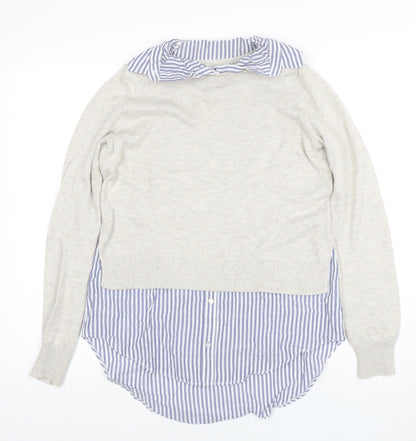 Atmosphere Women’s Beige Collared Pullover Jumper Sweater 2XS
