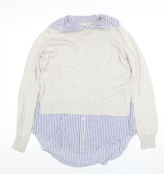 Atmosphere Women’s Beige Collared Pullover Jumper Sweater 2XS