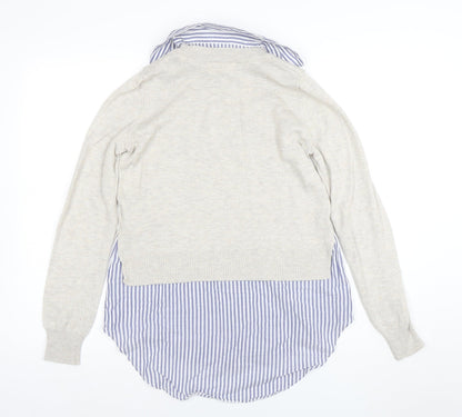 Atmosphere Women’s Beige Collared Pullover Jumper Sweater 2XS