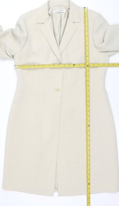 Planet Women's Beige Size 14 Single Breasted Polyester Blazer