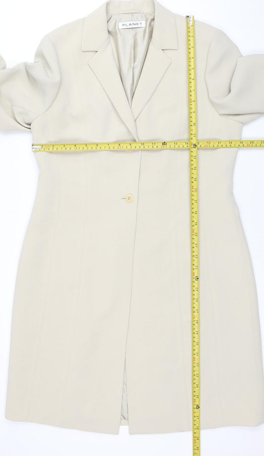 Planet Women's Beige Size 14 Single Breasted Polyester Blazer