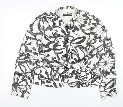 Gerry Weber Women's Black White Floral Blazer UK Size 12