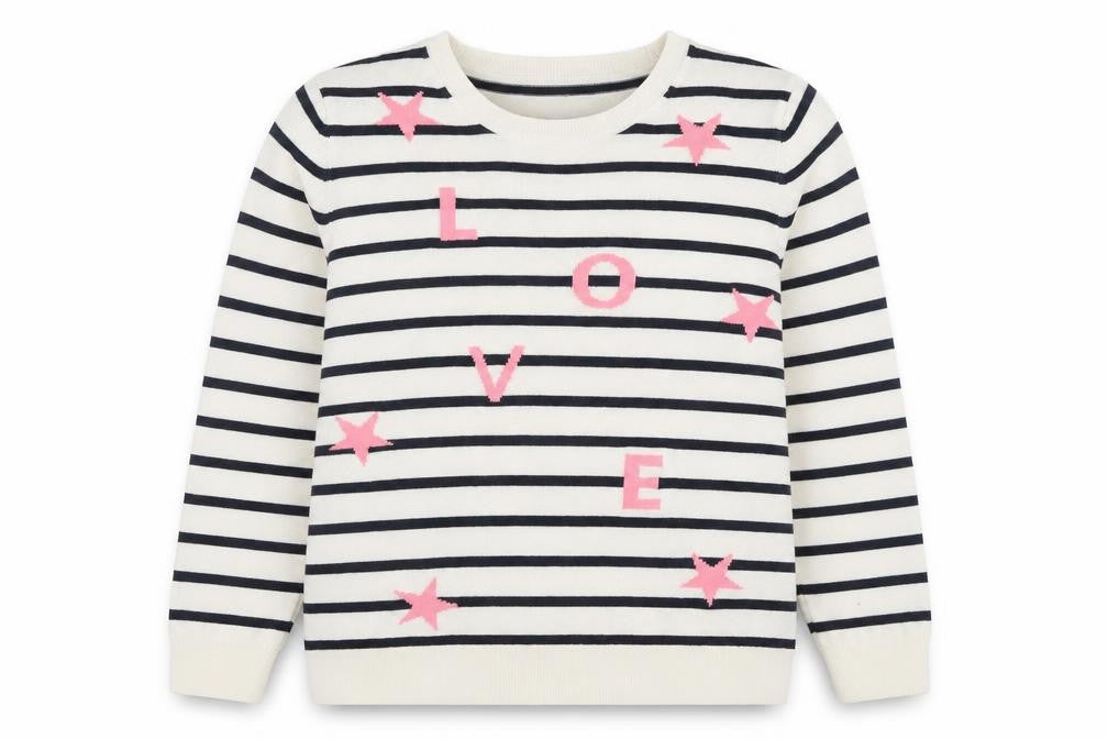 Marks and Spencer Women's Multicoloured Size 16 Striped LOVE Jumper