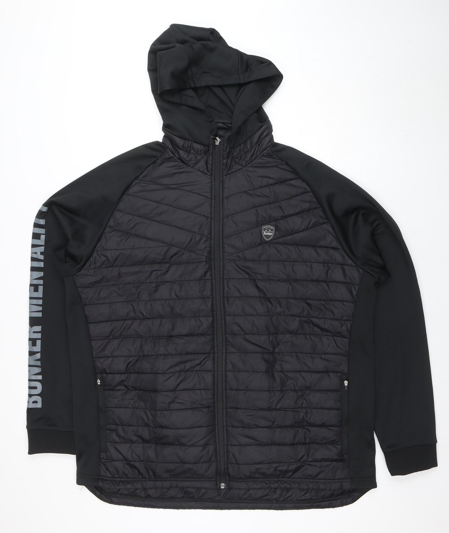 Bunker Mentality Men's Black 3XL Hooded Puffer Jacket