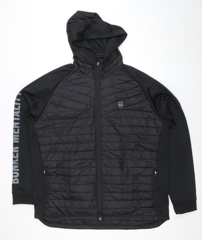Bunker Mentality Men's Black 3XL Hooded Puffer Jacket