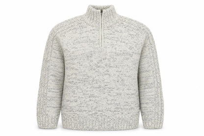 Stone Bay Men’s Beige Cable-Knit 1/2 Zip Jumper Size L