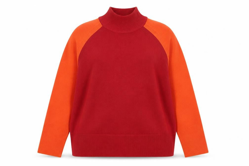 Marks and Spencer Women's Red Roll Neck Acrylic Jumper L