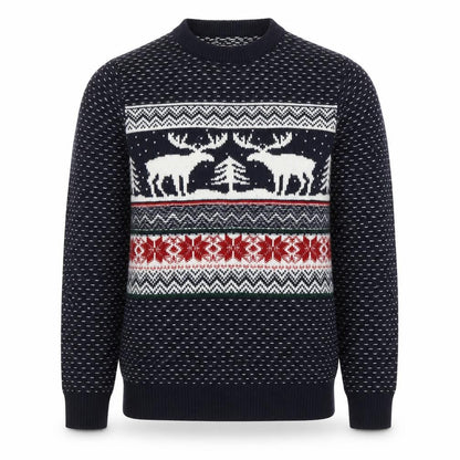Next Men's Blue Fair Isle Reindeer Christmas Jumper Size M