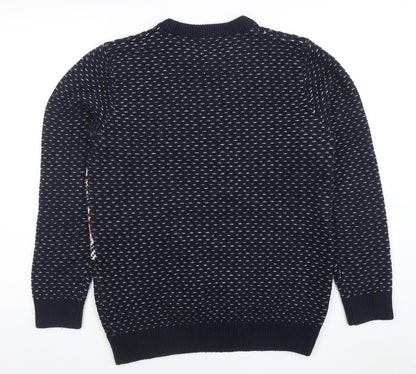Next Men's Blue Fair Isle Reindeer Christmas Jumper Size M