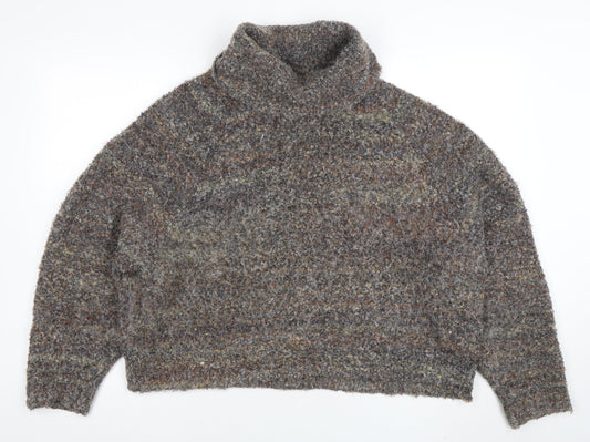 Williams Rast Womens Grey Roll Neck Chunky Knit Jumper Size L