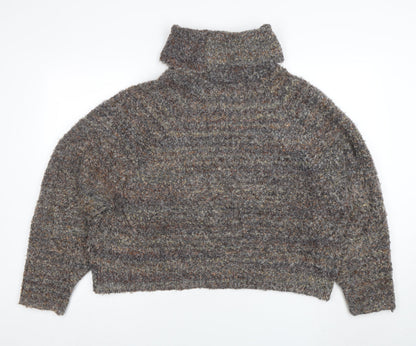 Williams Rast Womens Grey Roll Neck Chunky Knit Jumper Size L