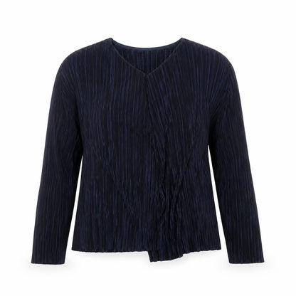 Dansez In A Dress Women’s Blue Pleated Wrap Blouse Size S