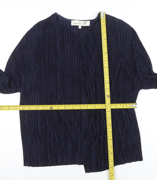 Dansez In A Dress Women’s Blue Pleated Wrap Blouse Size S