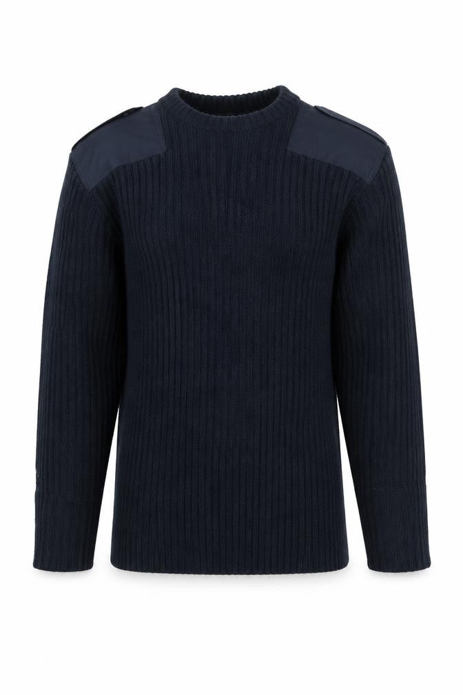 Weird Fish Men's Blue Ribbed Knit Pullover Jumper Size S