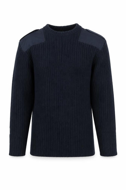 Weird Fish Men's Blue Ribbed Knit Pullover Jumper Size S