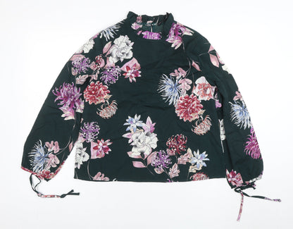 Look of the Day Women’s Multicoloured Floral High Neck Tunic Blouse Size 12