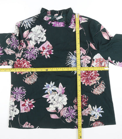 Look of the Day Women’s Multicoloured Floral High Neck Tunic Blouse Size 12