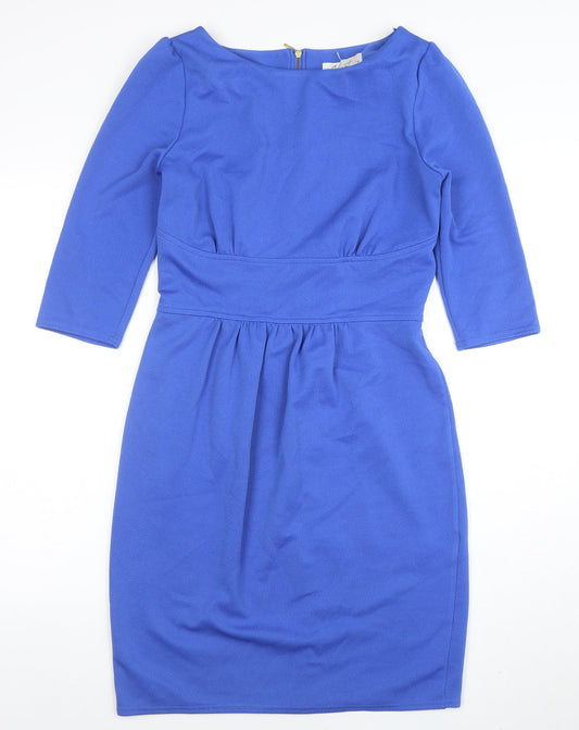 Closet Women Blue Size 14 Fit & Flare Knee Length Dress