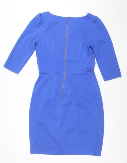 Closet Women Blue Size 14 Fit & Flare Knee Length Dress