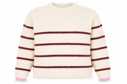 Marks and Spencer Women’s Ivory Striped Wool Blend Pullover Jumper L