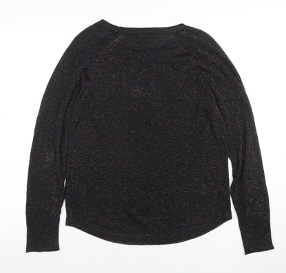 Next Women’s Black Metallic Knit Crew Neck Jumper Size 12