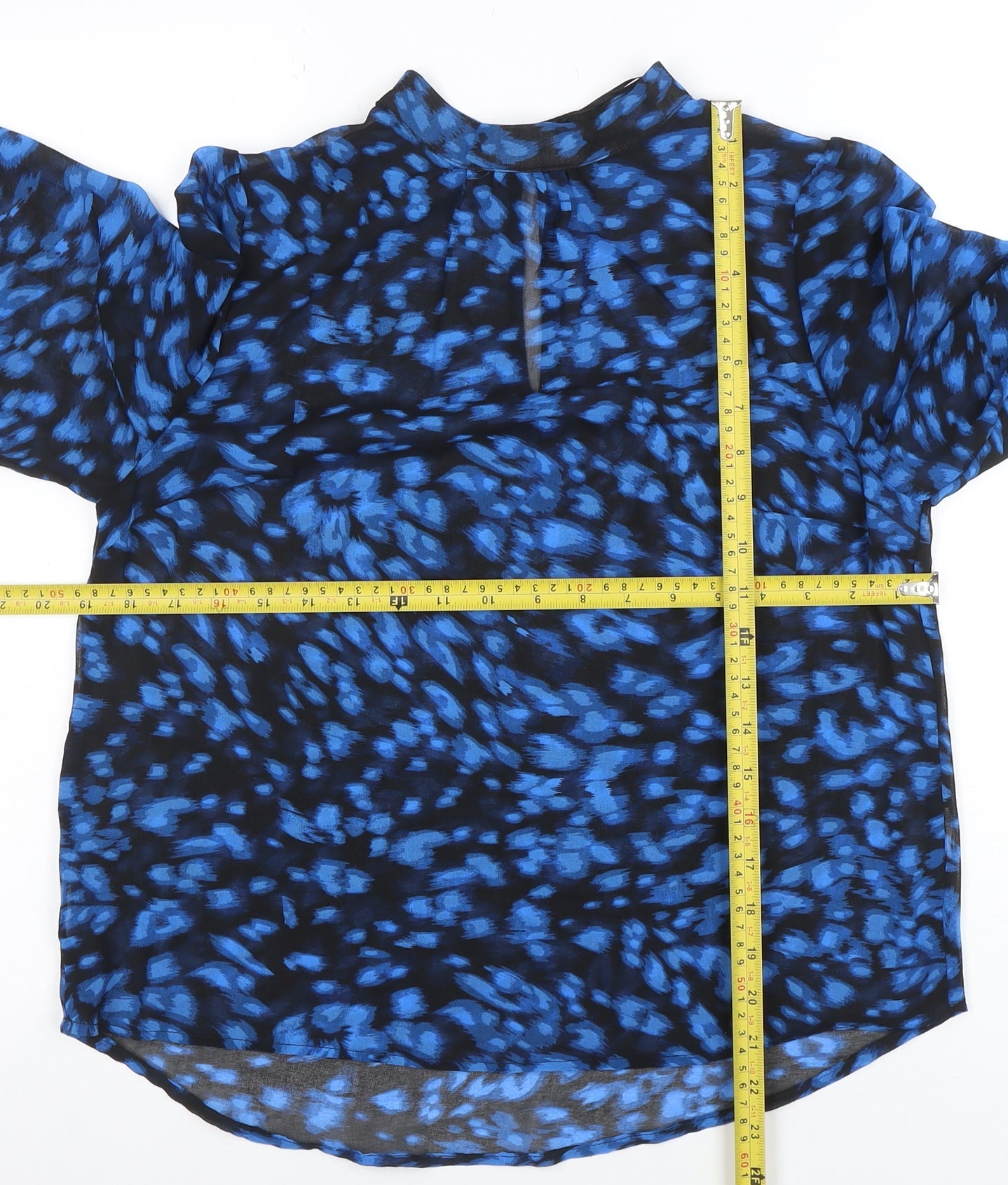 Womens UK Size 10 Peacocks Blue Basic Blouse