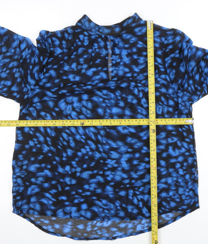 Womens UK Size 10 Peacocks Blue Basic Blouse