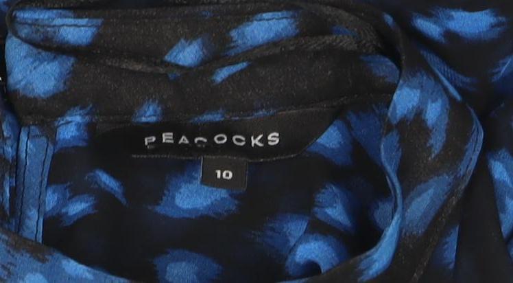 Womens UK Size 10 Peacocks Blue Basic Blouse
