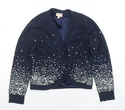 Womens UK Size 10 Whistles Blue Cardigan Jumper