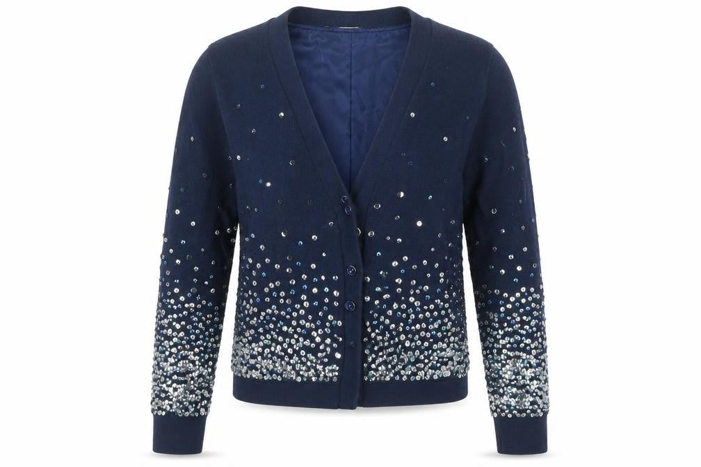 Womens UK Size 10 Whistles Blue Cardigan Jumper