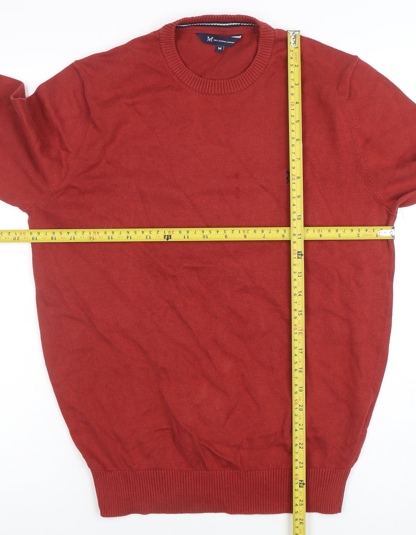 Crew Clothing Company Men's Red Cotton Crew Neck Jumper M