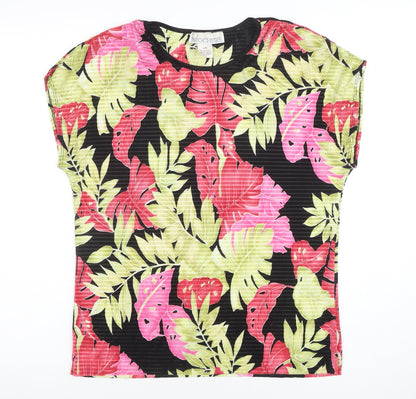 Brochure Women's Multicoloured Floral Tropical Polyester T-Shirt Size L