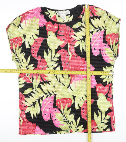 Brochure Women's Multicoloured Floral Tropical Polyester T-Shirt Size L
