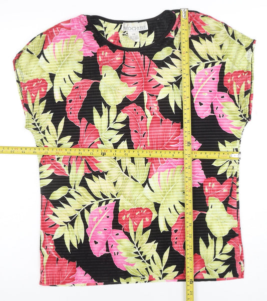 Brochure Women's Multicoloured Floral Tropical Polyester T-Shirt Size L